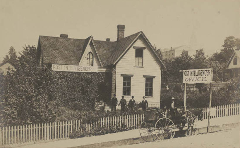 Post-Intelligencer Office at 4th Ave. and Columbia Street, June 6, 1889