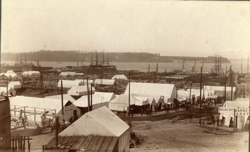 Reconstruction near 2nd Ave. and Yesler Way, June 1889