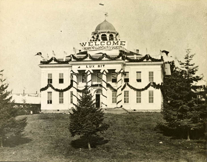 Territorial University decorated for Henry Villard visit, September 14, 1883