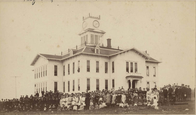 Central School and students, 1884