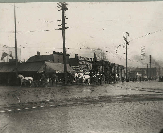 2nd Ave. looking south from Pike Street, 1890