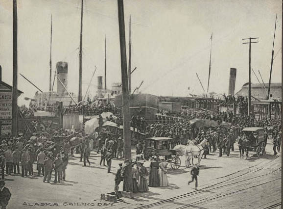 Alaska Sailing Day at Pier 4, 1898