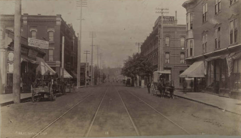 Pike St. looking east, 1890