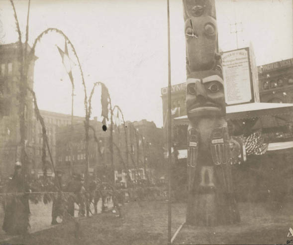 Pioneer Place decorations, November 1899