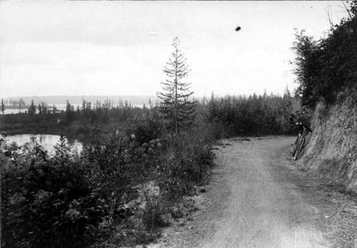 Bicycle along the Lake Washington bicycle path, 1899
