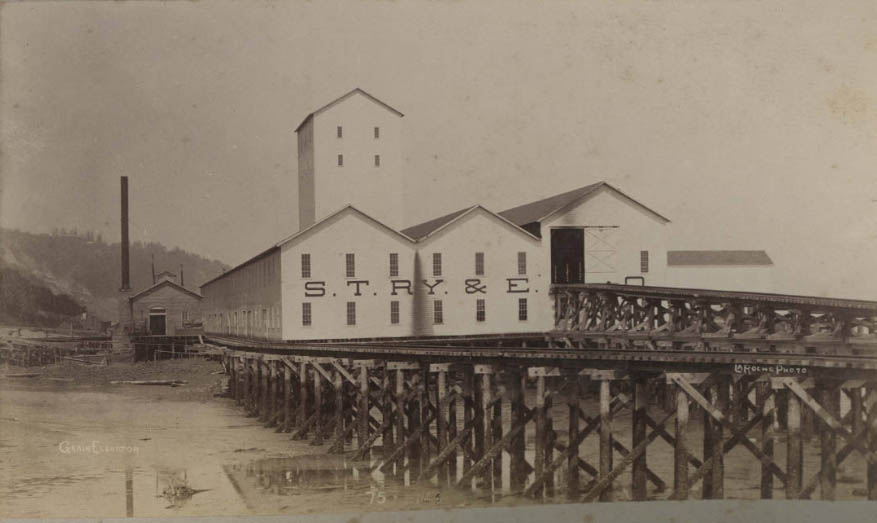 Seattle Terminal and Railway Elevator Company grain elevator, 1890.