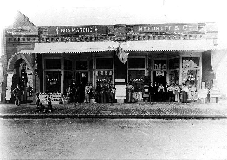 Bon Marche, Nordhoff and Co. department store, probably 1896