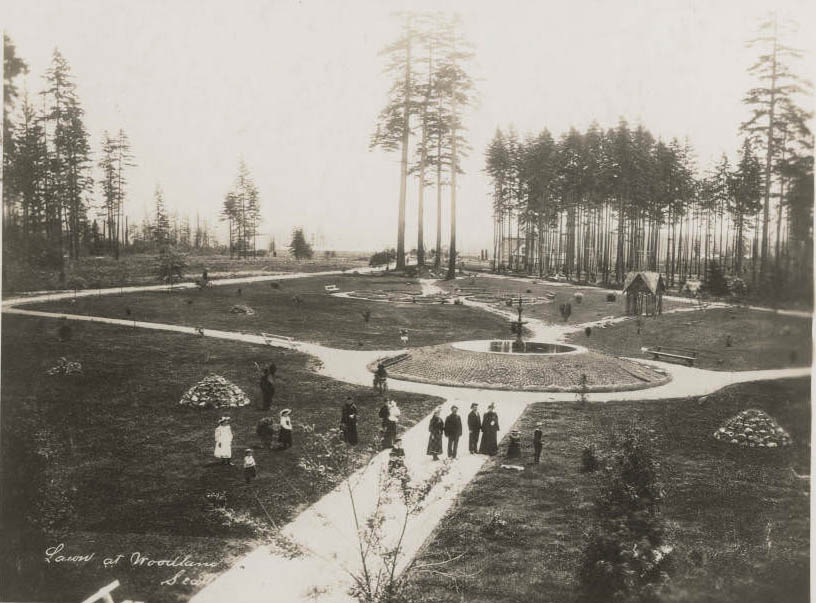 Woodland Park Lawn and Fountain, 1891