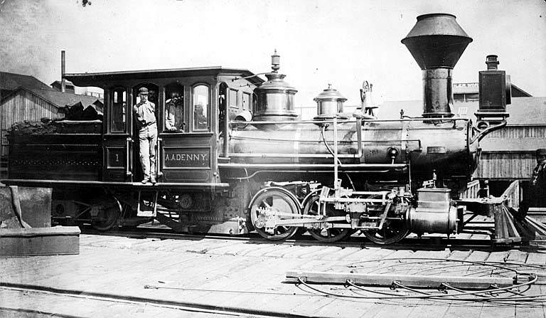 A.A. Denny locomotive, belonging to the Columbia and Puget Sound Railway, 1879