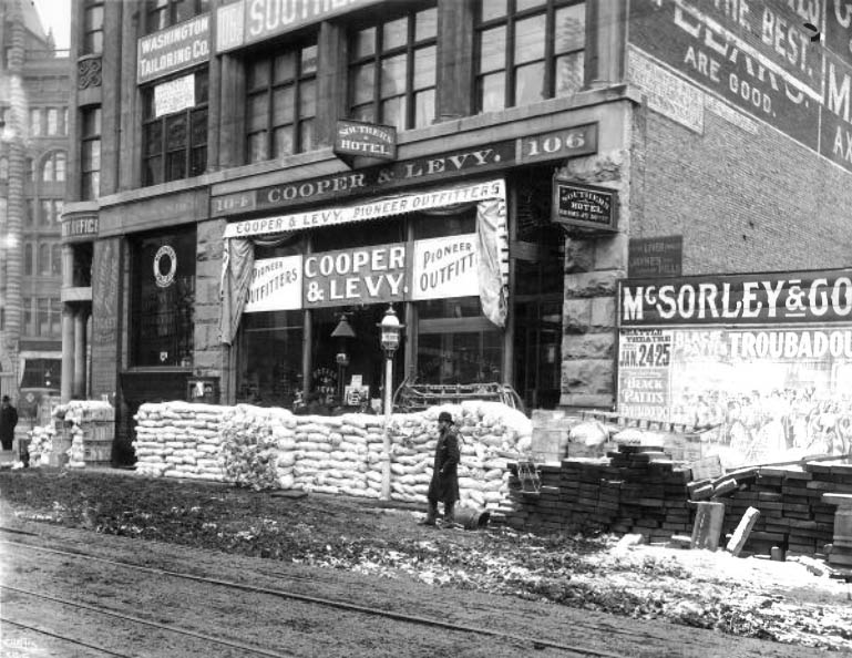 Cooper & Levy store, 104-106 1st Ave. S. near Yesler Way Seattle, 1897