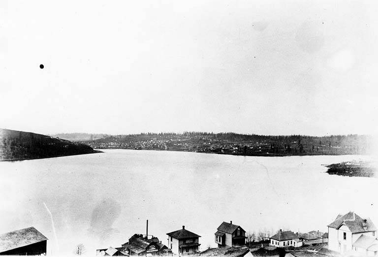 Fremont and Lake Union looking west from Capitol Hill, 1893