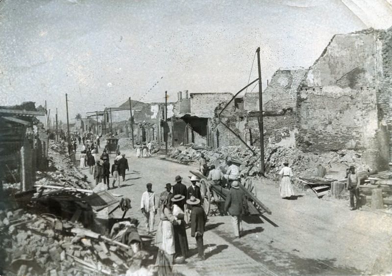 Harbour Street after the Earthquake, Kingston, Jamaica, 1907