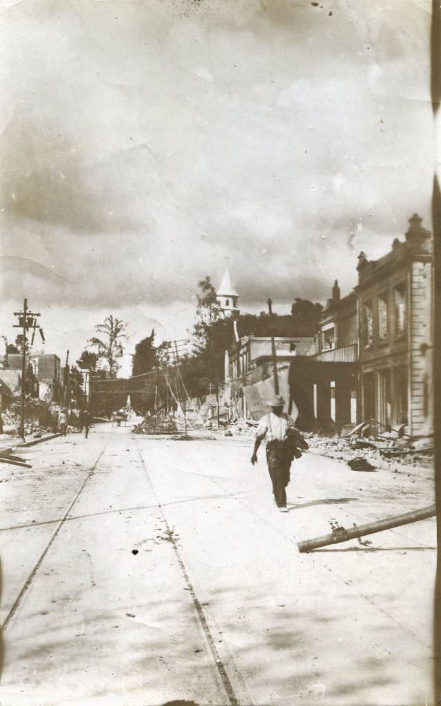 Kings Street, Kingston after the 1907 Earthquake