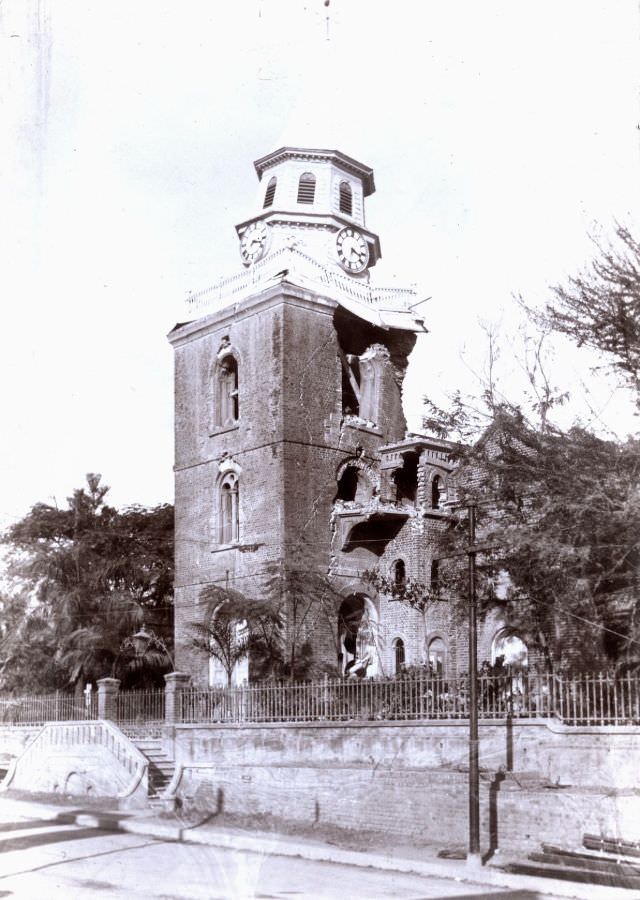 Parish Church after the 1907 Earthquake, Kingston, Jamaica