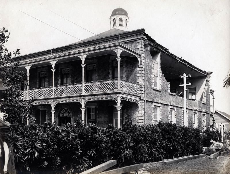 Port Antonio Courthouse after the 1907 Kingston Earthquake