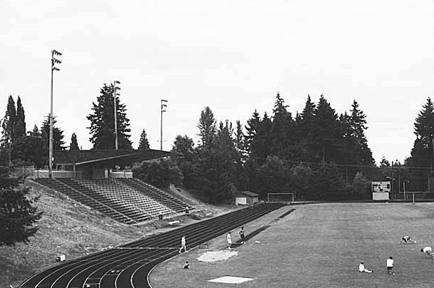 Bellevue High School football field, Bellevue, 1989