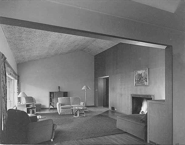 Day residence interior showing living room, Bellevue, Washington, 1944