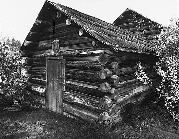Hans Miller's log cabin, Bellevue, 1969