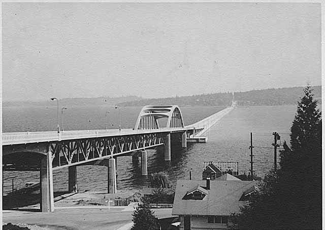 Lake Washington Floating Bridge, Seattle, 1945