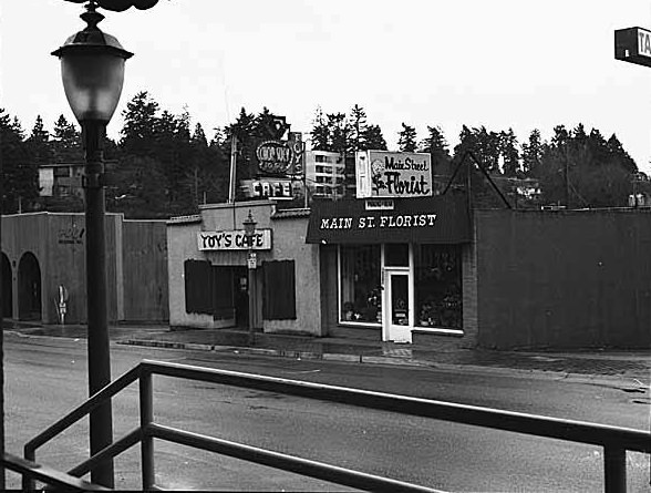 Main Street businesses, Bellevue, February 15, 1987