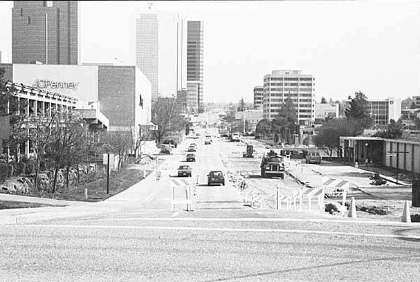 NE 4th Street looking east, Bellevue, March 12, 1988