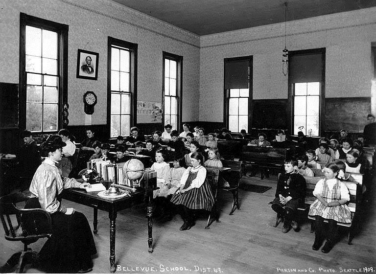 Bellevue School interior, 1909.