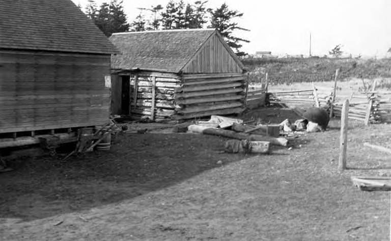 Outbuildings at Bellevue Farm near American Camp, San Juan Island, 1910s