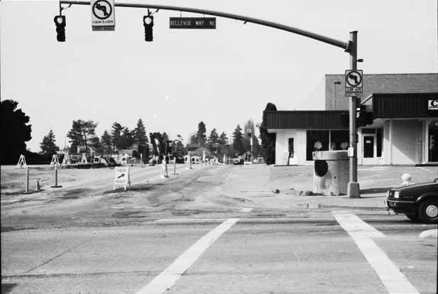 Road construction on NE 4th Street, Bellevue, March 12, 1988