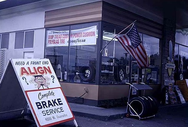 Tire store, Bellevue, 1969