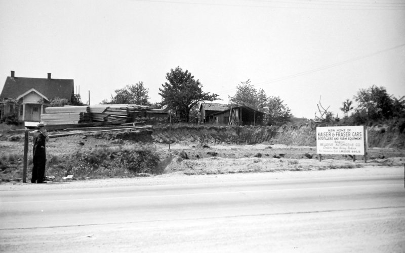 This picture from May 1946 shows the future home of Kaiser and Fraser Cars Rototillers and Farm Equipment.