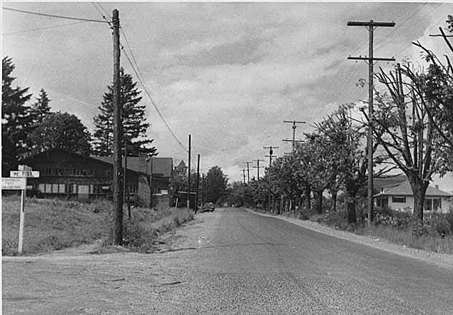 100th Avenue NE looking north from NE 1st Street, Bellevue, May 1959