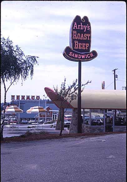 Arby's on Bellevue Way, Bellevue, 1969