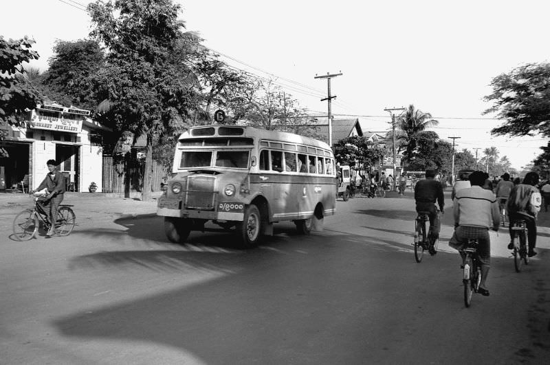 Mandalay public transit bus, Burma, 1986