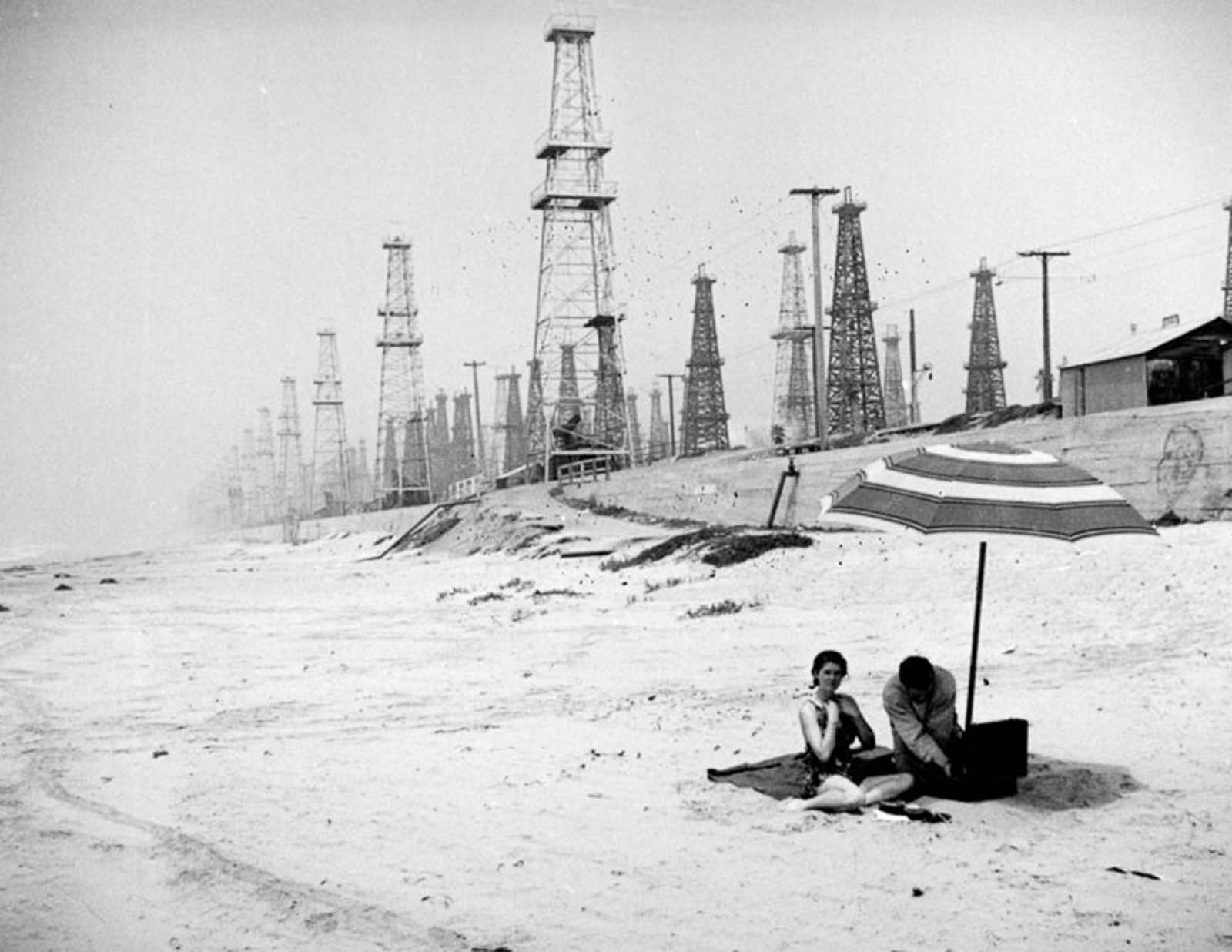 A couple on Huntington Beach, 1937.