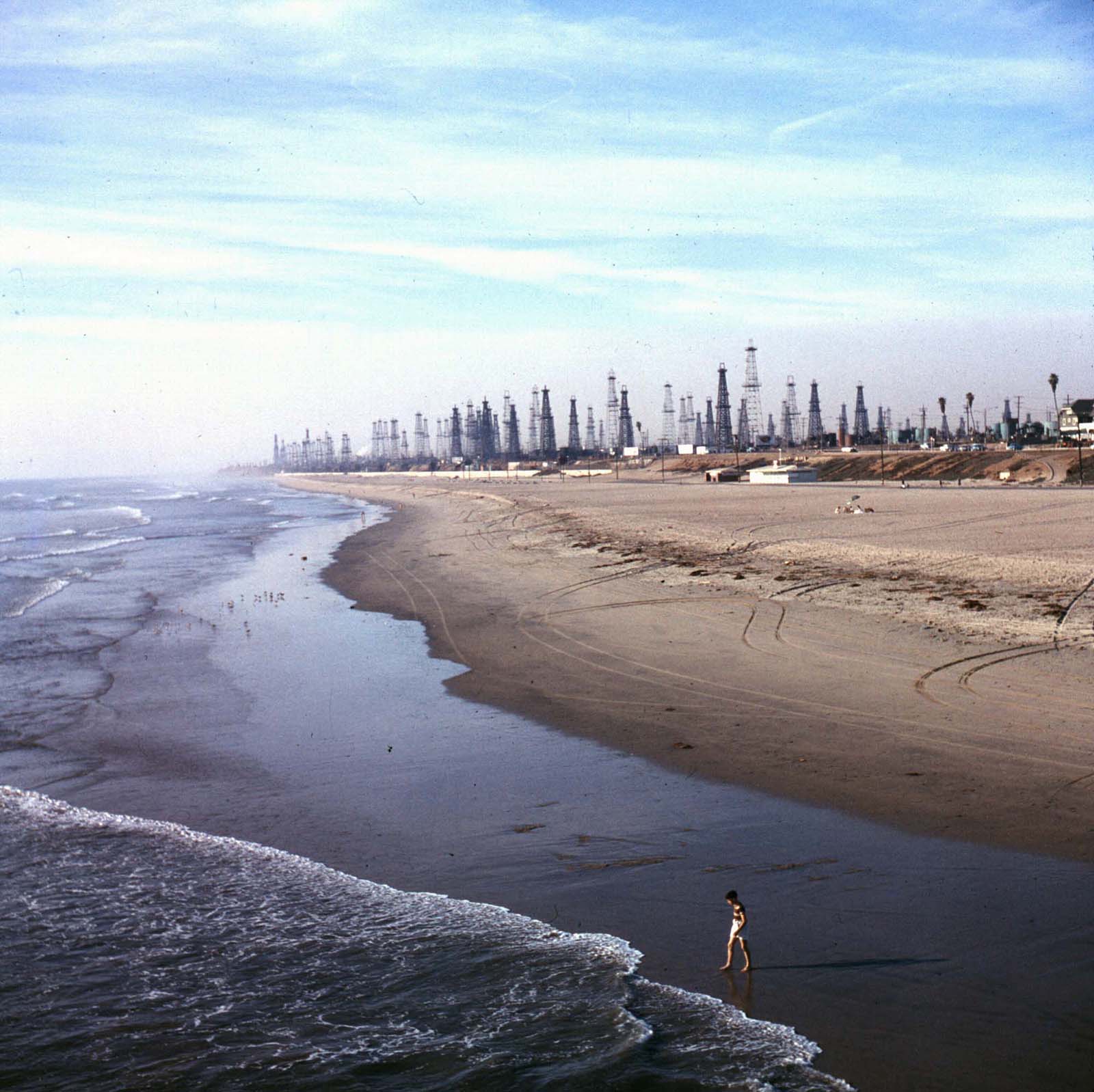 Huntington Beach in the 1960s was riddled with wooden oil derricks