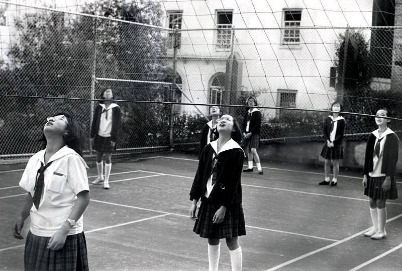 Students of Central Chinese High School, founded 1888, Chinatown, San Francisco, 1970