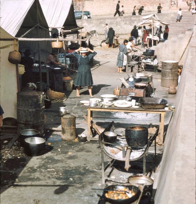 Restaurant area of market, Colombia