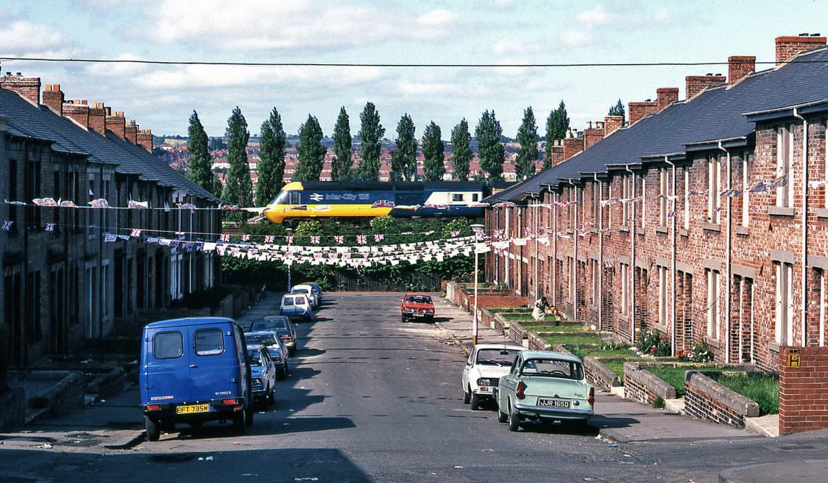 The flags are out to celebrate the Royal Wedding of Charles & Diana in 1981.