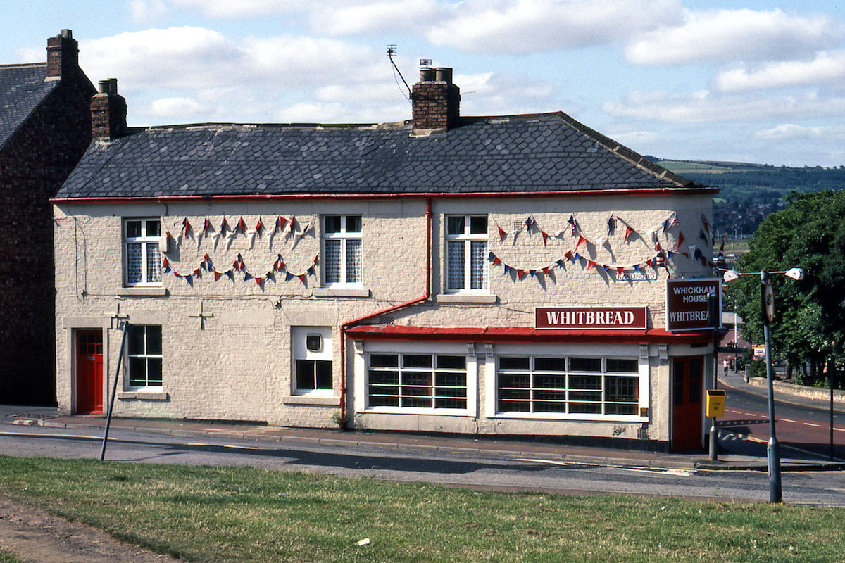 Whickham House Pub on Rawling Road (corner of Bensham Road) in 1981, decorated to celebrate the wedding of Charles & Diana.
