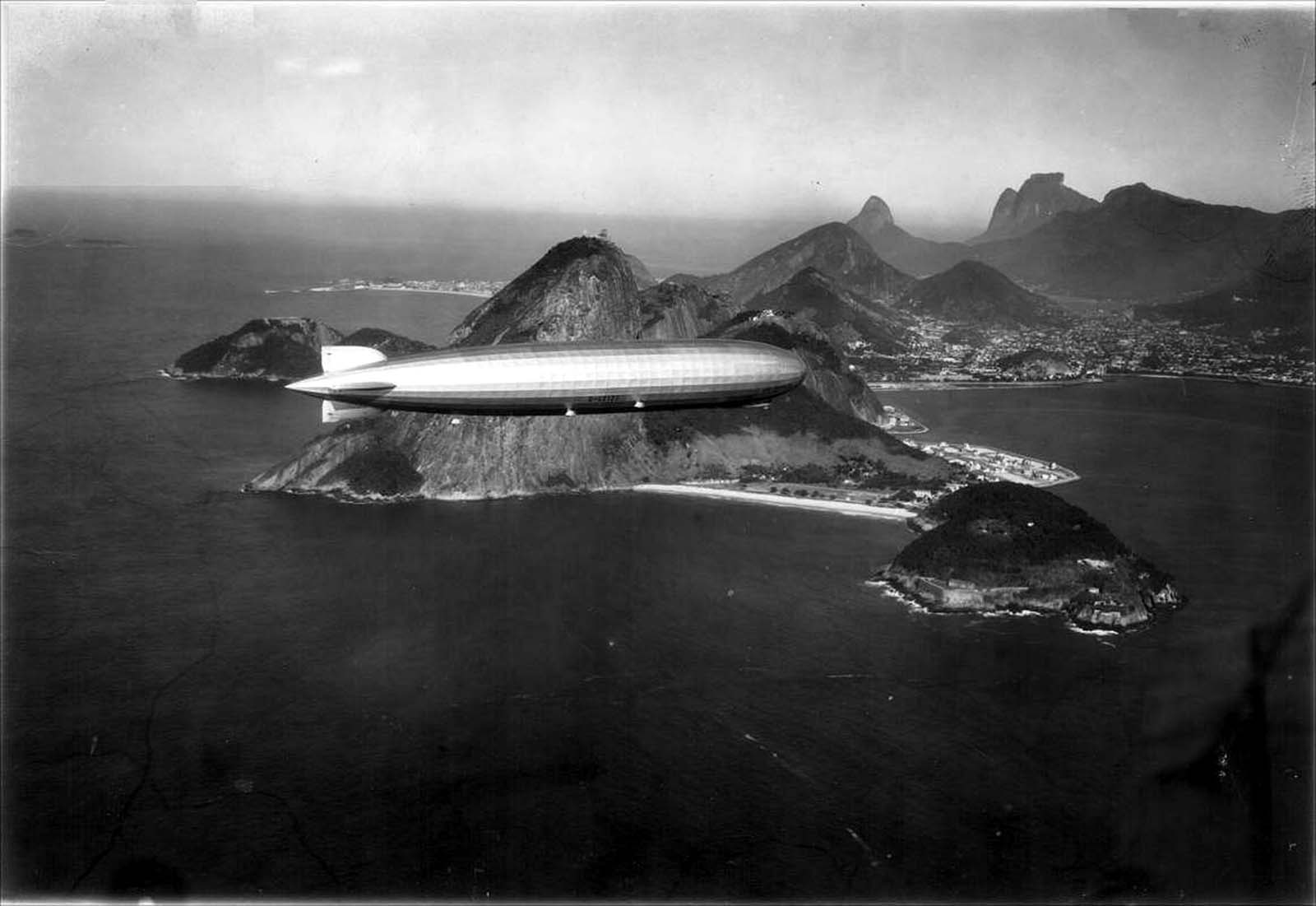 Graf Zeppelin over Rio de Janeiro in 1930.