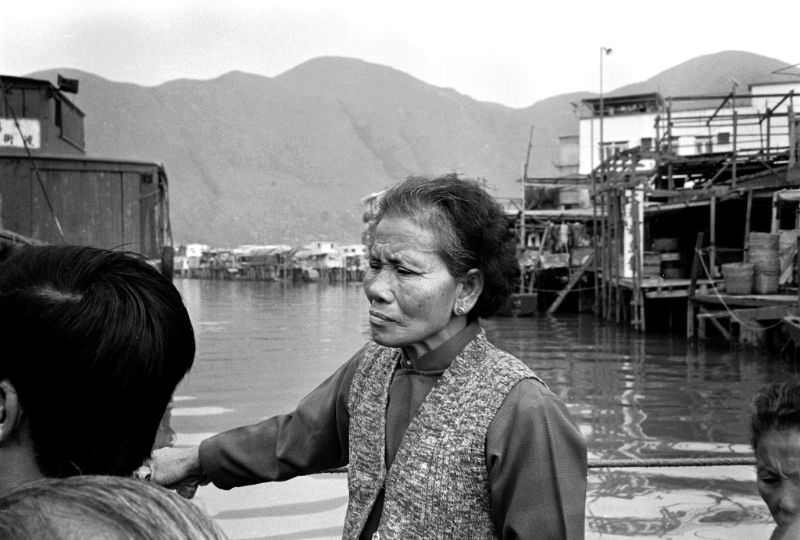 Tai O, Lantau Island ferry passengers, Hong Kong, 1986