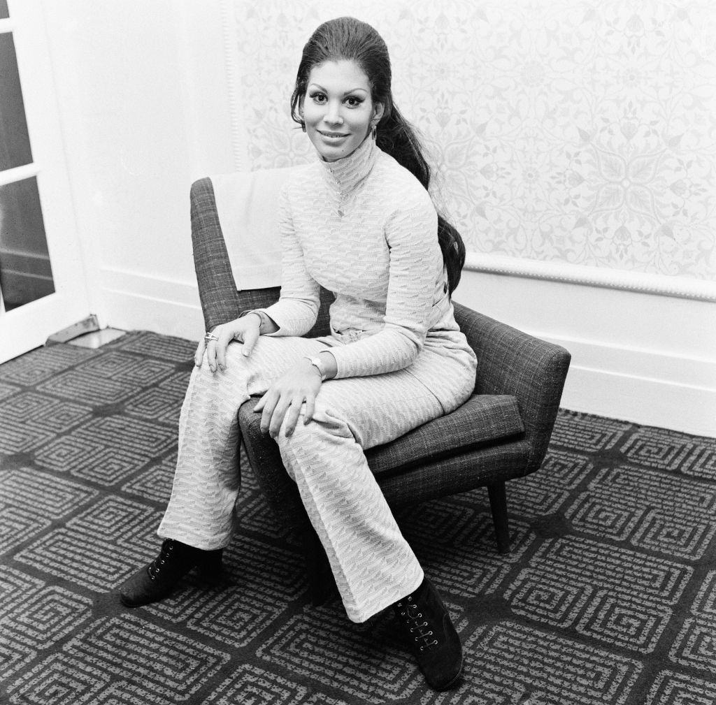 Jennifer Hosten Posing on the sofa in Newcastle, 1970