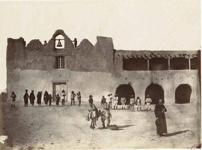 Church at Isletta, New Mexico, on the Rio Grande, below Albuquerque, 871 miles west of Missouri River.