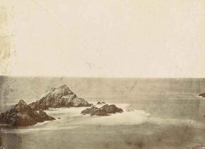 Seal Rocks, in Pacific Ocean, near San Francisco, 1,955 miles west of Missouri River. Last scene of all in this strange, eventful history.