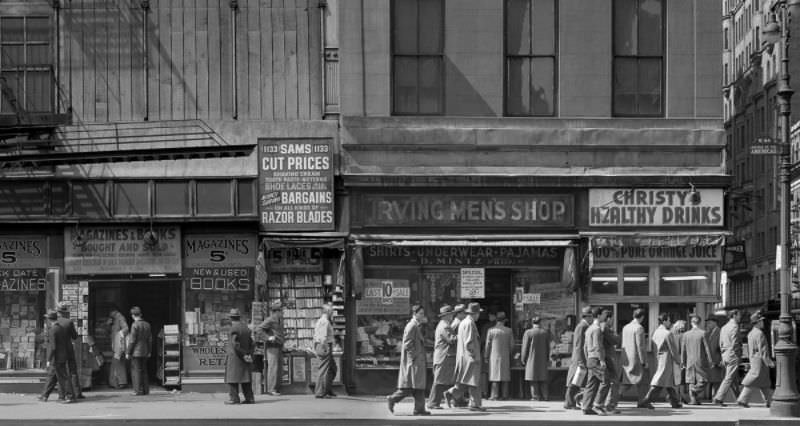 6th Avenue between 43rd and 44th Streets, 1948