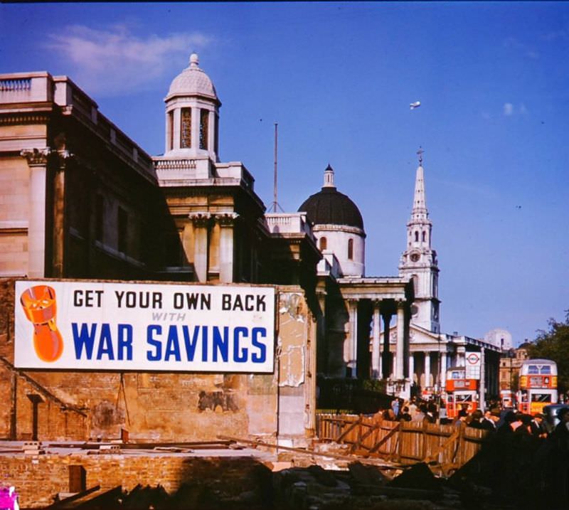 A view of London with damage from German bombing raids, 1940