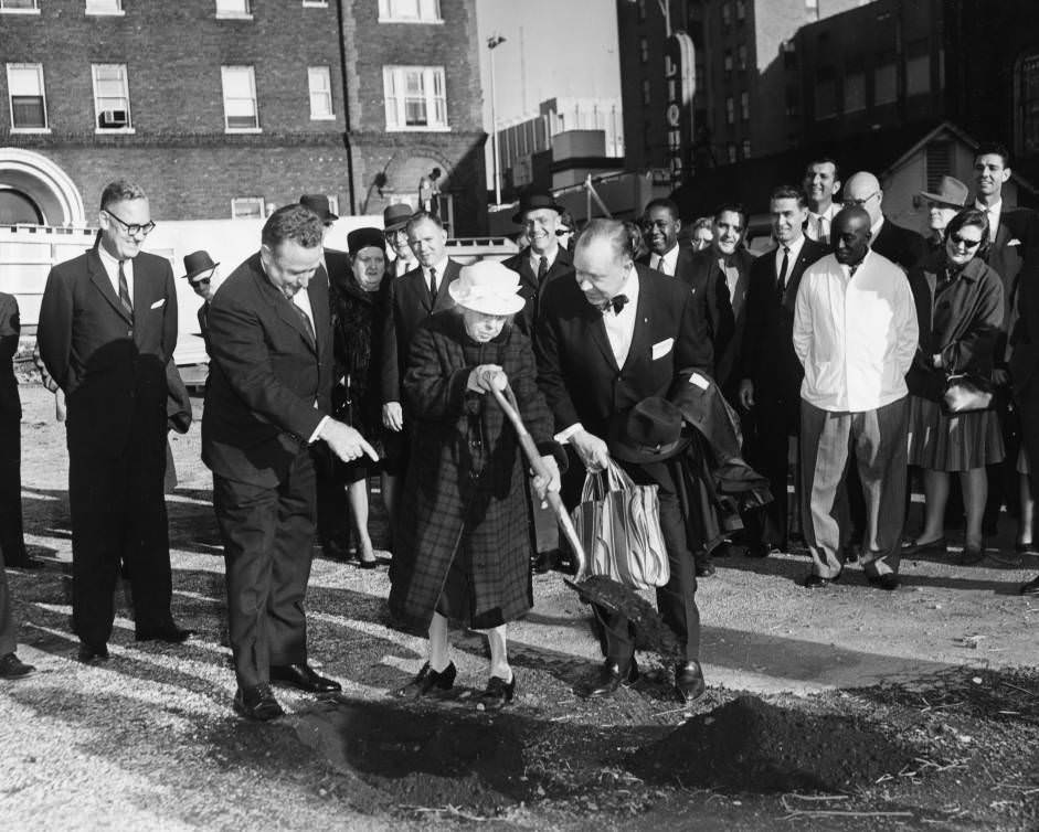 Charles Trabue, Beverly Briley, and Ben West at the groundbreaking for a new main library in Nashville, 1963