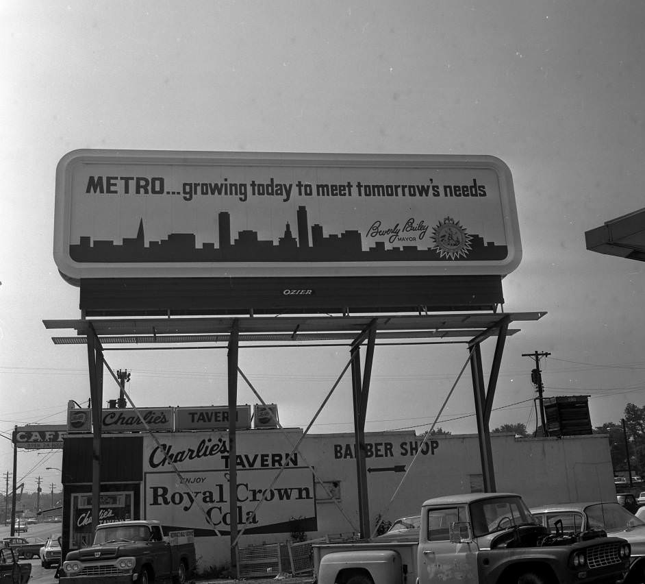 Billboard supporting Metropolitan Government, 1968