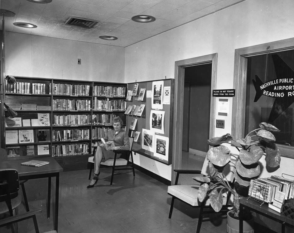 Photograph of the Nashville Public Library Airport Reading Room, 1962