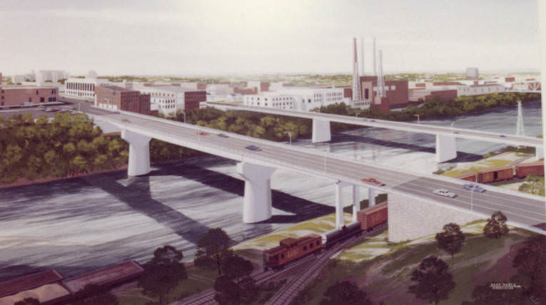 Woodland Street Bridge design drawing, Nashville, Tennessee, 1960s